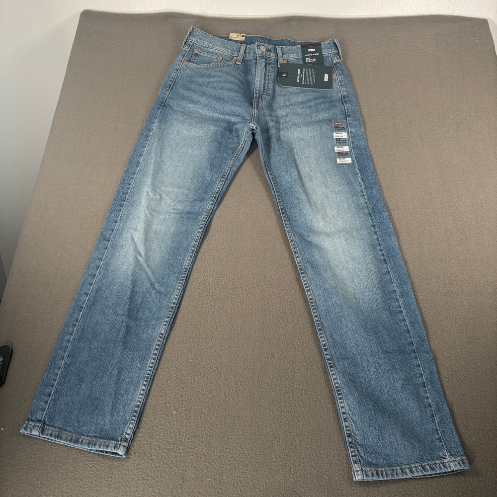 Levi's 505 Regular Straight Jeans Mens Size 30x30 Light Blue Stretch 005052915